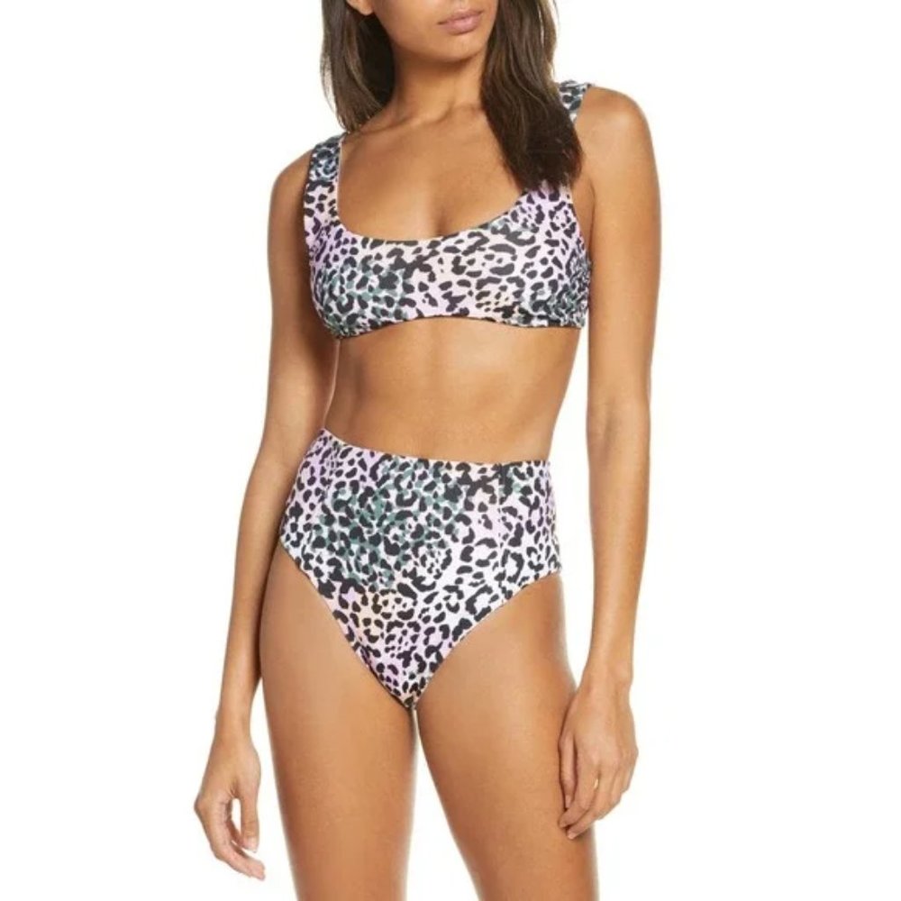 *SOLD* Veronica Beard Multi Color Leopard Swim Bikini Set XS
